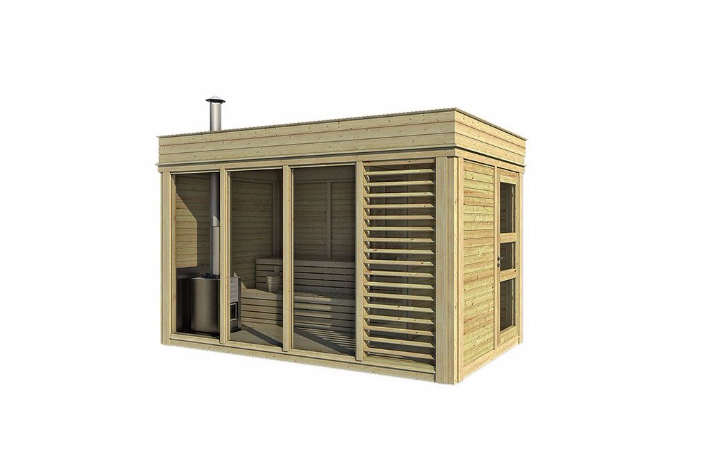Modern Sauna Cube With Changing Room