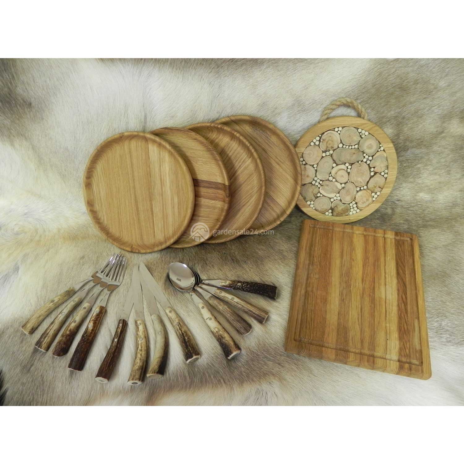 Wooden Dishes And Flatware Set "OPTIMAL"