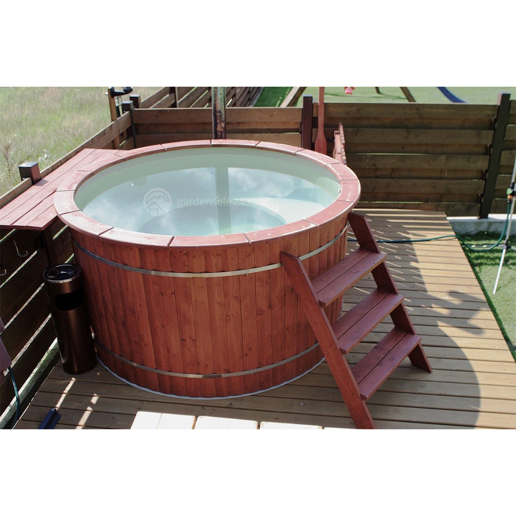 Wooden Hot Tub Made With Plastic Inside