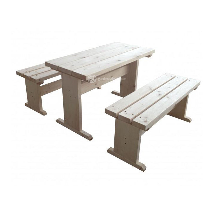 Table & Benches Set For Large Barbecue cabin