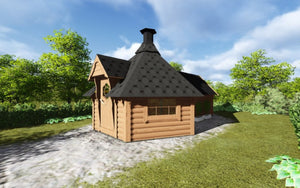 barbecue hut model with extra room