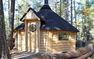 BBQ cabin placed in the forest